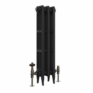 Classic 745 x 220mm Black Primered Finish Triple Column Cast Iron Radiator - 3 Sections