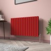 Karlstad 600 x 1022mm Signal Red Double Flat Panel Horizontal Designer Radiator