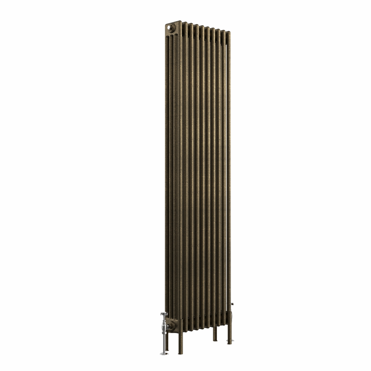 Bern 1800 x 470mm Black Gold Four Column Vertical Traditional Radiator