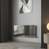 Karlstad 600 x 1158mm Chrome Single Horizontal Flat Panel Designer Radiator