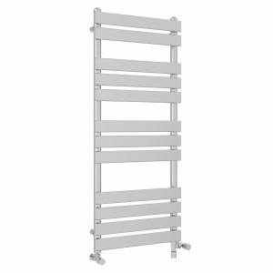 Juva 1200 x 500mm Dual Fuel Chrome Flat Panel Simple Electric Heated Towel Rail