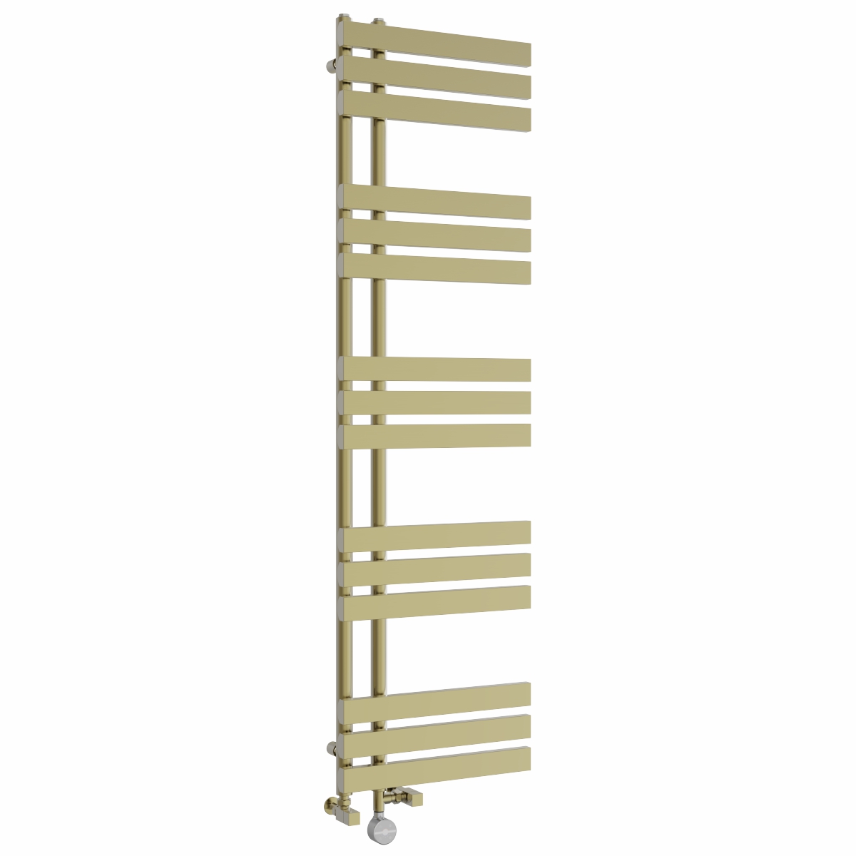 Koli 1600 x 450mm Dual Fuel Brushed Brass Thermostatic Touch Control Electric Heated Towel Rail
