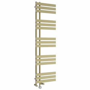 Koli 1600 x 450mm Dual Fuel Brushed Brass Thermostatic Touch Control Electric Heated Towel Rail