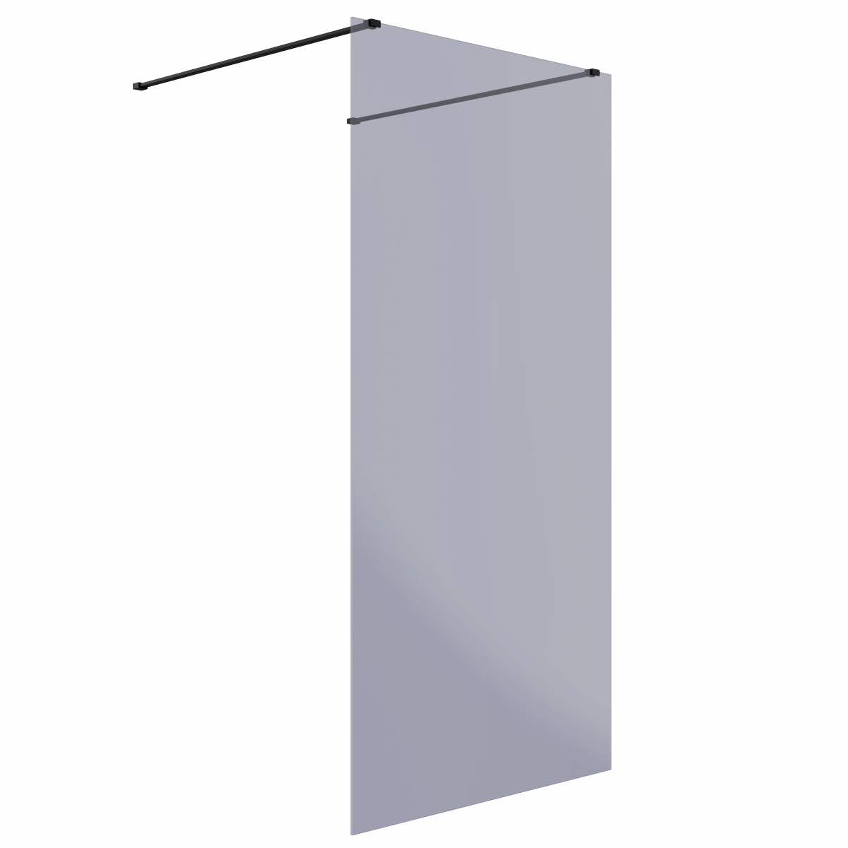 Wasdale 1000mm Black Smoked Walk Through Wet Room Screen