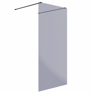 Wasdale 1000mm Black Smoked Walk Through Wet Room Screen