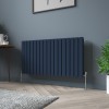 Karlstad 600 x 1158mm Sapphire Blue Double Horizontal Flat Panel Designer Radiator