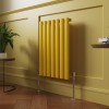 Norden 600 x 414mm Zinc Yellow Single Horizontal Oval Column Designer Radiator