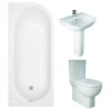 RAK Tonique Close Coupled Modern Bathroom Suite with J-Shape Bath - Choice of Back and Orientation