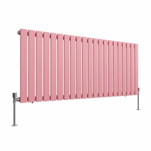 Karlstad 600 x 1430mm Rose Pink Single Horizontal Flat Panel Designer Radiator