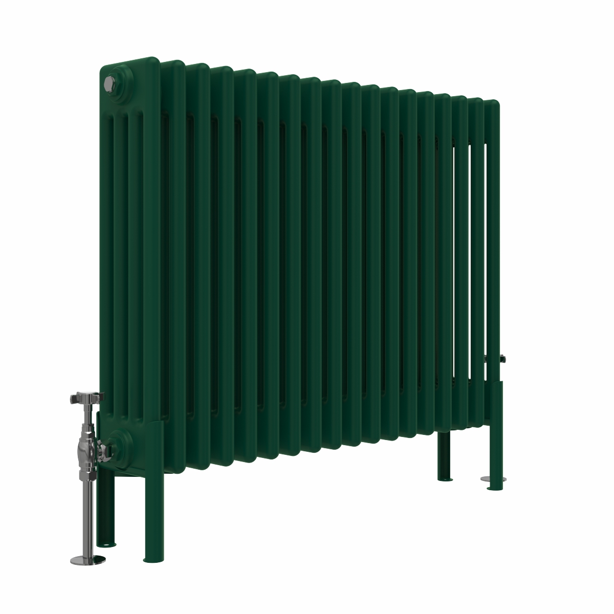 Bern 600 x 830mm Traditional Moss Green Horizontal Four Column Radiator