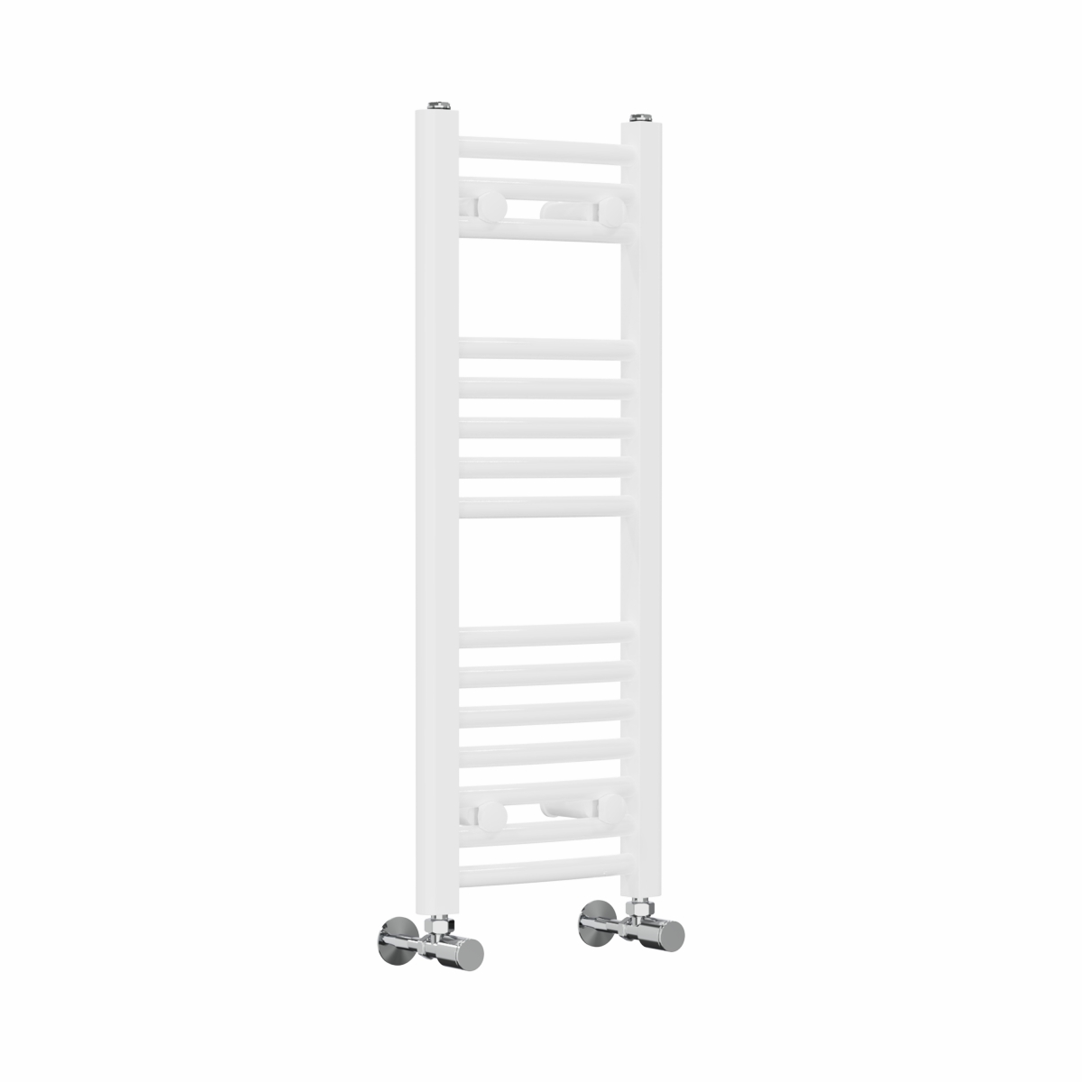 Fjord 800 x 300mm Curved White Heated Towel Rail