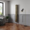 Norden 1800 x 237mm Black Gold Double Vertical Oval Column Designer Radiator