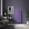Karlstad 1600 x 546mm Elegant Purple Double Vertical Flat Panel Designer Radiator