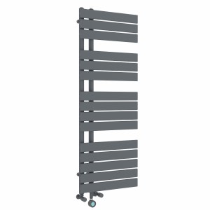 Kristiansund 1380 x 500mm Dual Fuel Anthracite Thermostatic Touch Control Electric Heated Towel Rail