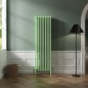 Bern 1800 x 560mm Traditional Pastel Green Vertical Four Column Radiator