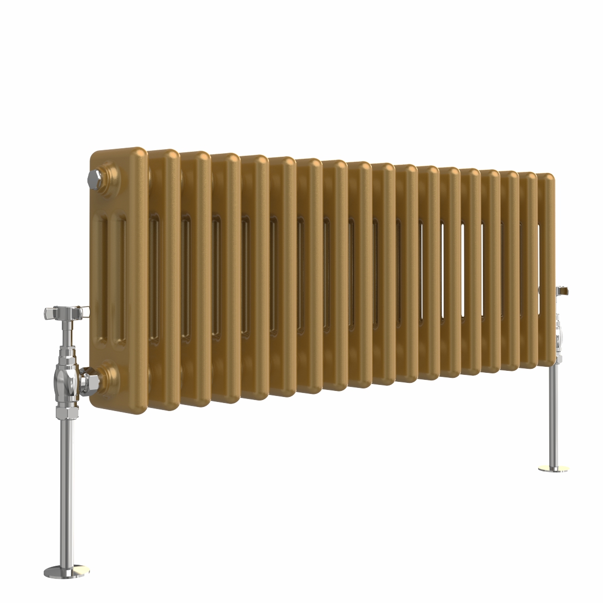 Bern 300 x 830mm Metallic Gold Triple Horizontal Column Radiator