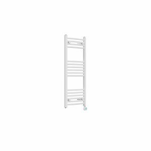 Fjord 1000 x 400mm Curved White Thermostatic Touch Control Electric Heated Towel Rail