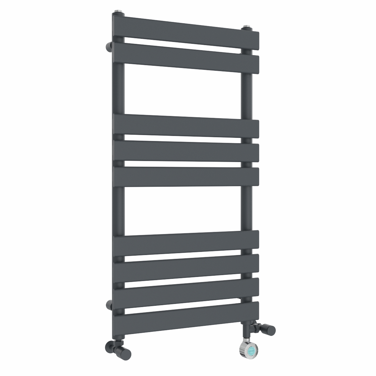 Juva 950 x 500mm Dual Fuel Sand Grey Flat Panel Thermostatic Touch Control Electric Heated Towel Rail