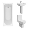 Feel 600 Modern Bathroom Suite with Close Coupled Toilet and Essential Single Ended Bath - 1600 x 700mm