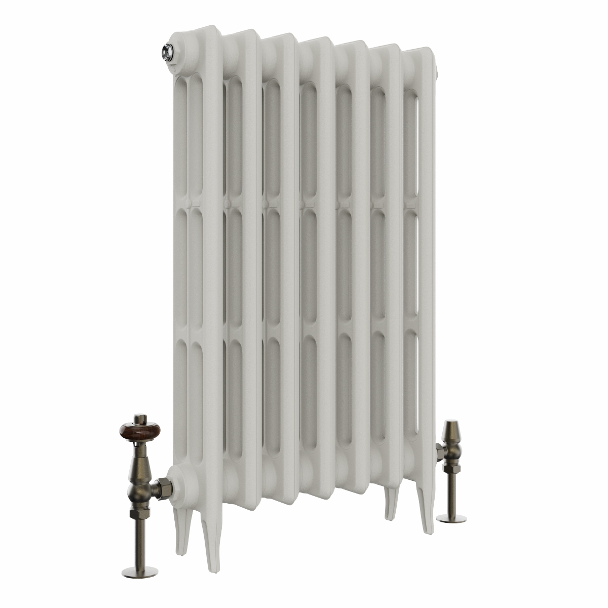 Classic  745 x 468mm  Porcelain White Triple Column Cast Iron Radiator - 7 Sections