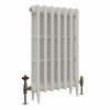 Classic  745 x 468mm  Porcelain White Triple Column Cast Iron Radiator - 7 Sections