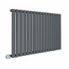 Norden 600 x 1004mm Anthracite Horizontal Oval Tube Wifi Electric Radiator - 800W