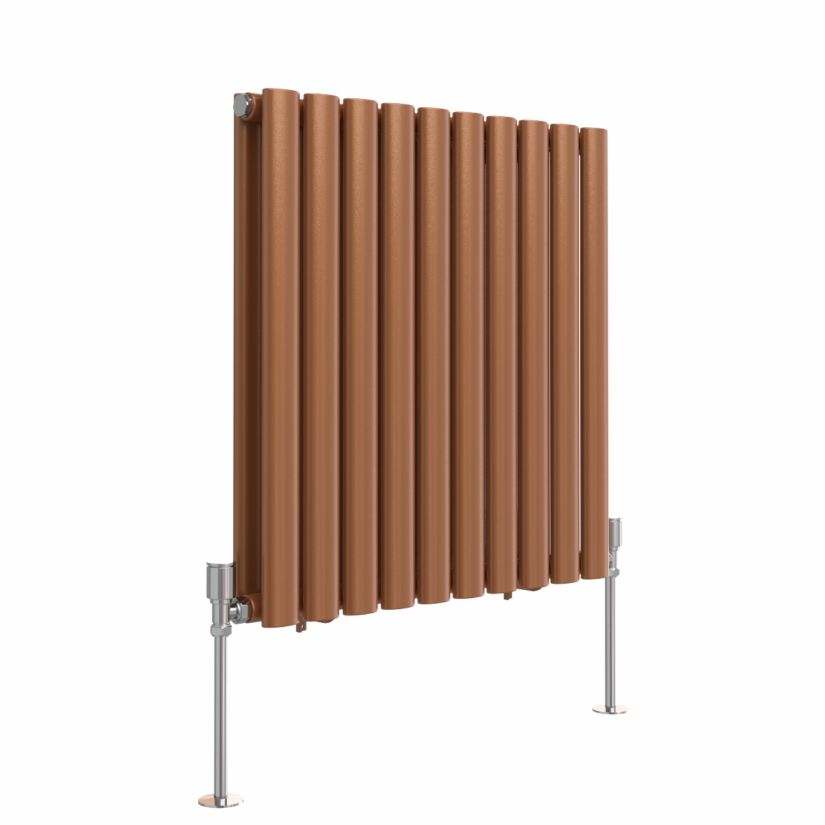 Norden 600 x 591mm Metallic Bronze Double Oval Column Horizontal Designer Radiator