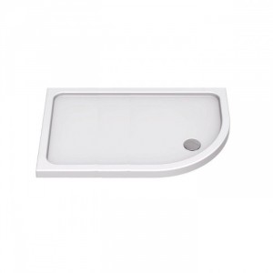 KStone - Anti-Slip 900 x 800mm Right Hand Offset Quadrant Quad Shower Tray - White- KSQ9080RHSR
