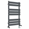 Juva 800 x 450mm Dual Fuel Sand Grey Flat Panel Thermostatic Touch Control Electric Heated Towel Rail