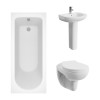 Splash Bathroom Suite with Wall Hung Toilet and Essential Singled Ended Bath - 1600 x 700mm