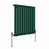 Norden 600 x 591mm Moss Green Single Oval Column Horizontal Designer Radiator