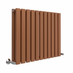 Lulea 600 x 760mm Metallic Bronze Double Flat Panel Horizontal Designer Radiator