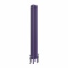 Bern 1500 x 200mm Elegant Purple Four Column Vertical Traditional Radiator