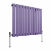 Karlstad 600 x 750mm Elegant Purple Single Flat Panel Horizontal Designer Radiator