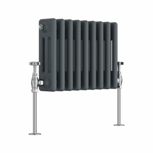 Bern 300 x 425mm Anthracite Triple Column Horizontal Traditional Radiator