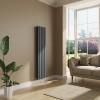 Lulea 1600 x 340mm Anthracite Double Vertical Flat Panel Radiator