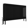 Bern 600 x 1190mm Black Four Column Horizontal Traditional Radiator