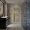 Kemi 1600 x 600mm Brushed Brass Thermostatic Touch Control Electric Heated Towel Rail