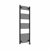 Fjord 1600 x 600mm Curved Black Thermostatic Wifi Control Electric Heated Towel Rail