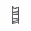Fjord 1200 x 600mm Curved Anthracite Thermostatic Touch Control Electric Heated Towel Rail