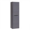 Gloss Grey Wall Hung High Cabinet Cupboard 1400mm - Left Hand
