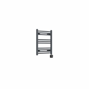 Fjord 600 x 500mm Curved Anthracite Thermostatic Wifi Control Electric Heated Towel Rail