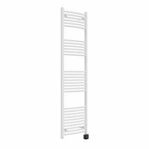 Fjord 1800 x 500mm Curved White Thermostatic Wifi Control Electric Heated Towel Rail