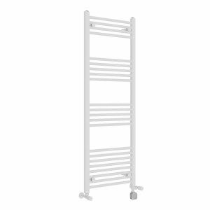 Bergen 1400 x 500mm Dual Fuel Straight White Thermostatic Electric Heated Towel Rail