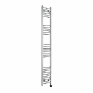 Fjord 1800 x 300mm Curved Chrome Thermostatic Touch Control Electric Heated Towel Rail