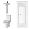 Calgary Modern Bathroom Suite with Double Ended Bath - 1700 x 750mm