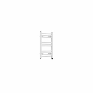 Bergen 600 x 400mm Straight White Prefilled Electric Heated Towel Rail