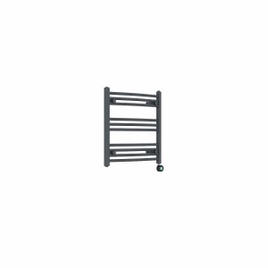 Fjord 600 x 600mm Curved Anthracite Thermostatic Touch Control Wifi Electric Heated Towel Rail