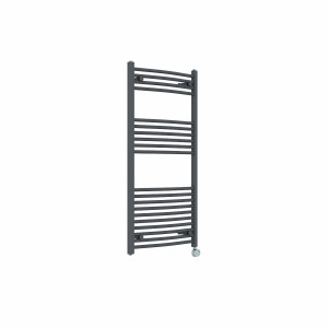 Fjord 1200 x 600mm Curved Anthracite Thermostatic Touch Control Wifi Electric Heated Towel Rail