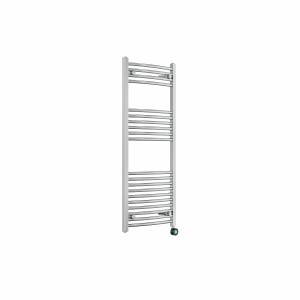 Fjord 1200 x 500mm Curved Chrome Thermostatic Touch Control Electric Heated Towel Rail